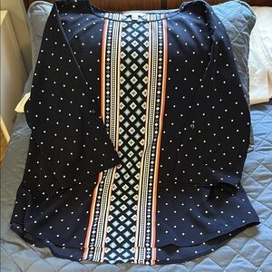 Croft & Barrow Multicolor Geometric Blouse